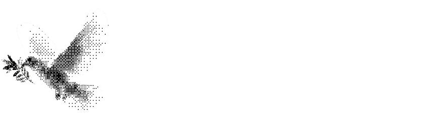 Peace Intel logo on a dark band